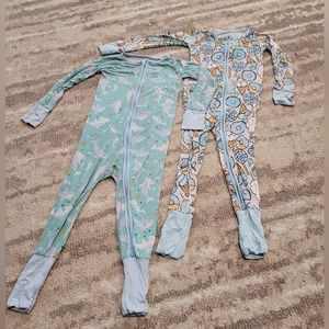 (2 pack) Little Sleepies Zippie 2 way zipper pajamas 2t or 24 months